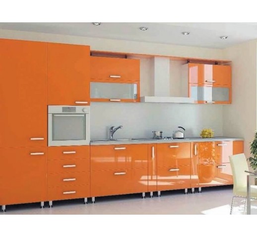 Кухня из МДФ оранжевая