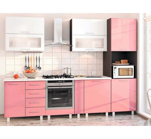 Кухня из МДФ розовая