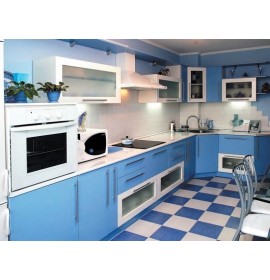 Кухня из МДФ голубая