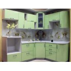 Кухня пластик зеленая глянец